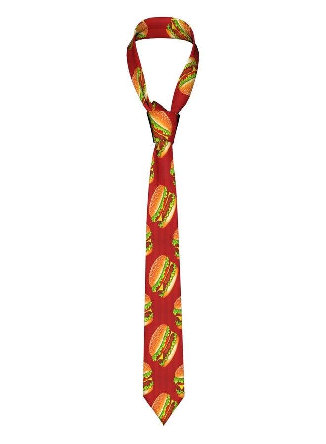 Giinly Hamburger Red Food Mens Ties Funny Long Neckties For Men Big And Tall, 61'' Xl Neck Tie - Image 5